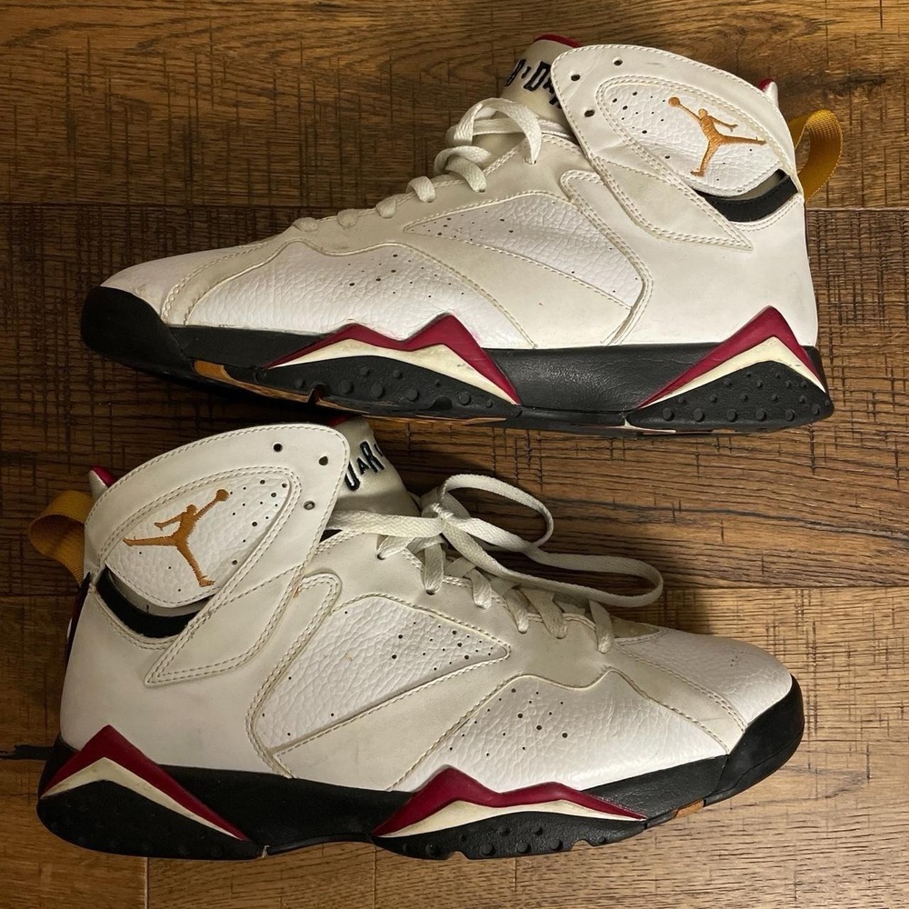 Jordan 7 Cardinal Retro Basketball Shoes Mens 12 White Athletic 304775-104